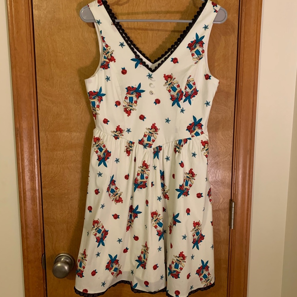 Ariel Pinup White Tank Dress